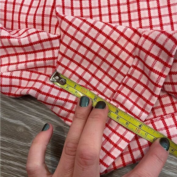 Twik Plaid Red And Whit High Waist Bermuda Retro shorts M - Picture 9 of 10